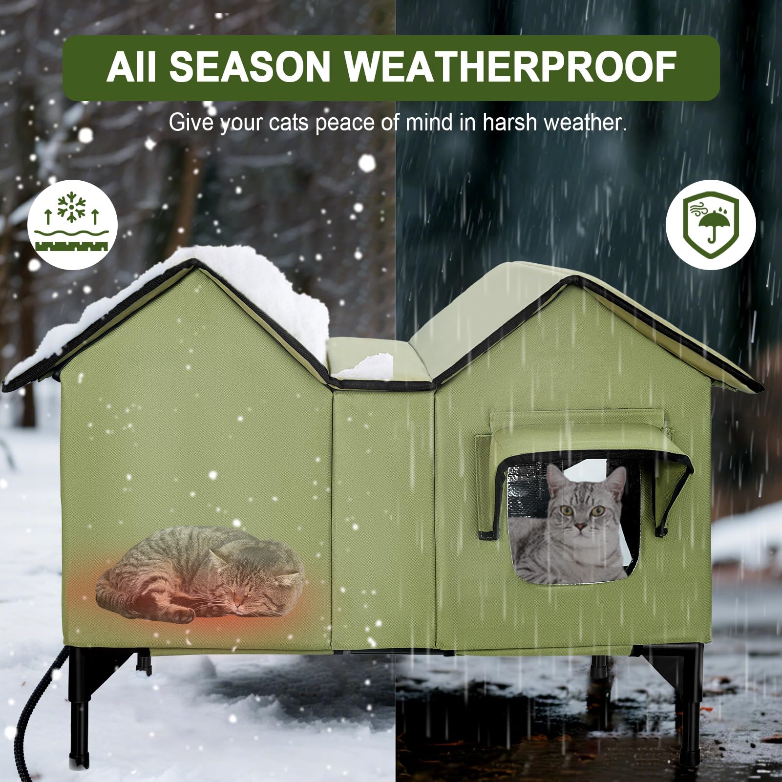GUZROK elevated metal base keeps the floor dry and away from cold ground