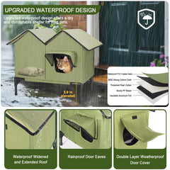 GUZROK weatherproof 900D Oxford exterior withstands rain and cold for feral cats.