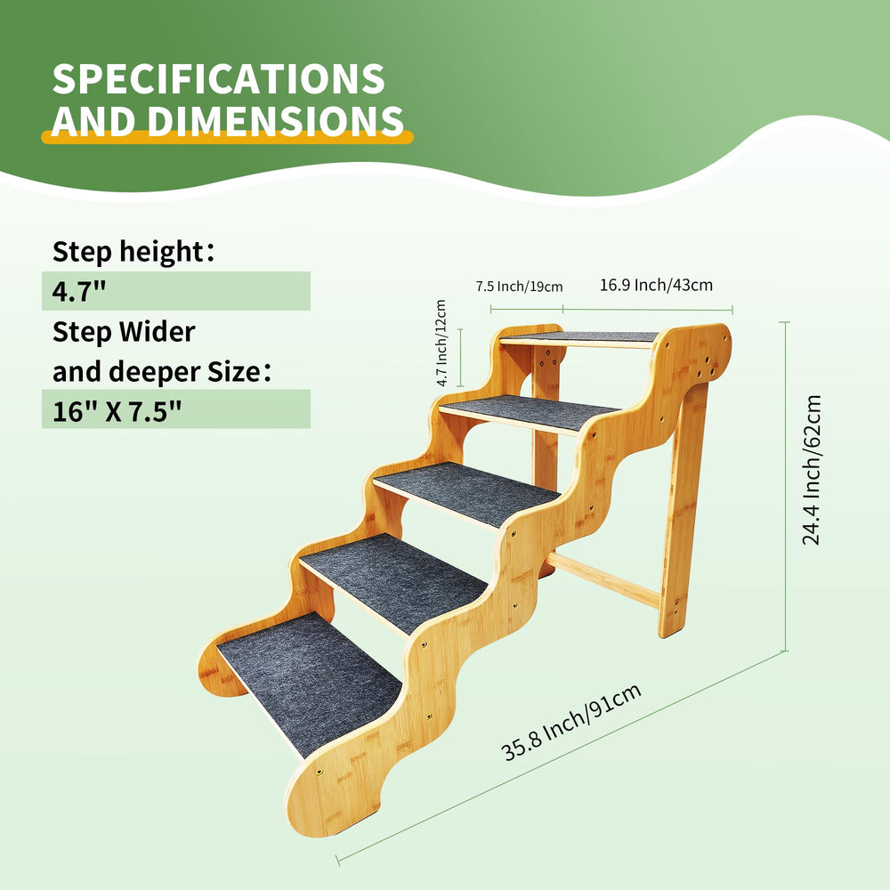 GXONE dog-stairs-wide-deep-landing features wide, stable landings for easy climbs