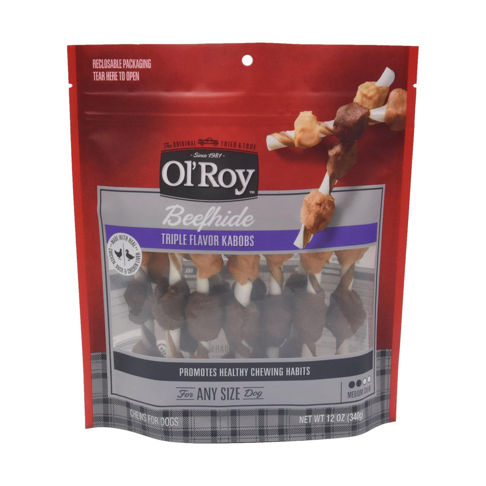 GYCO Kabobs sabor triple con pollo, pato e hígado para masticar sabroso.