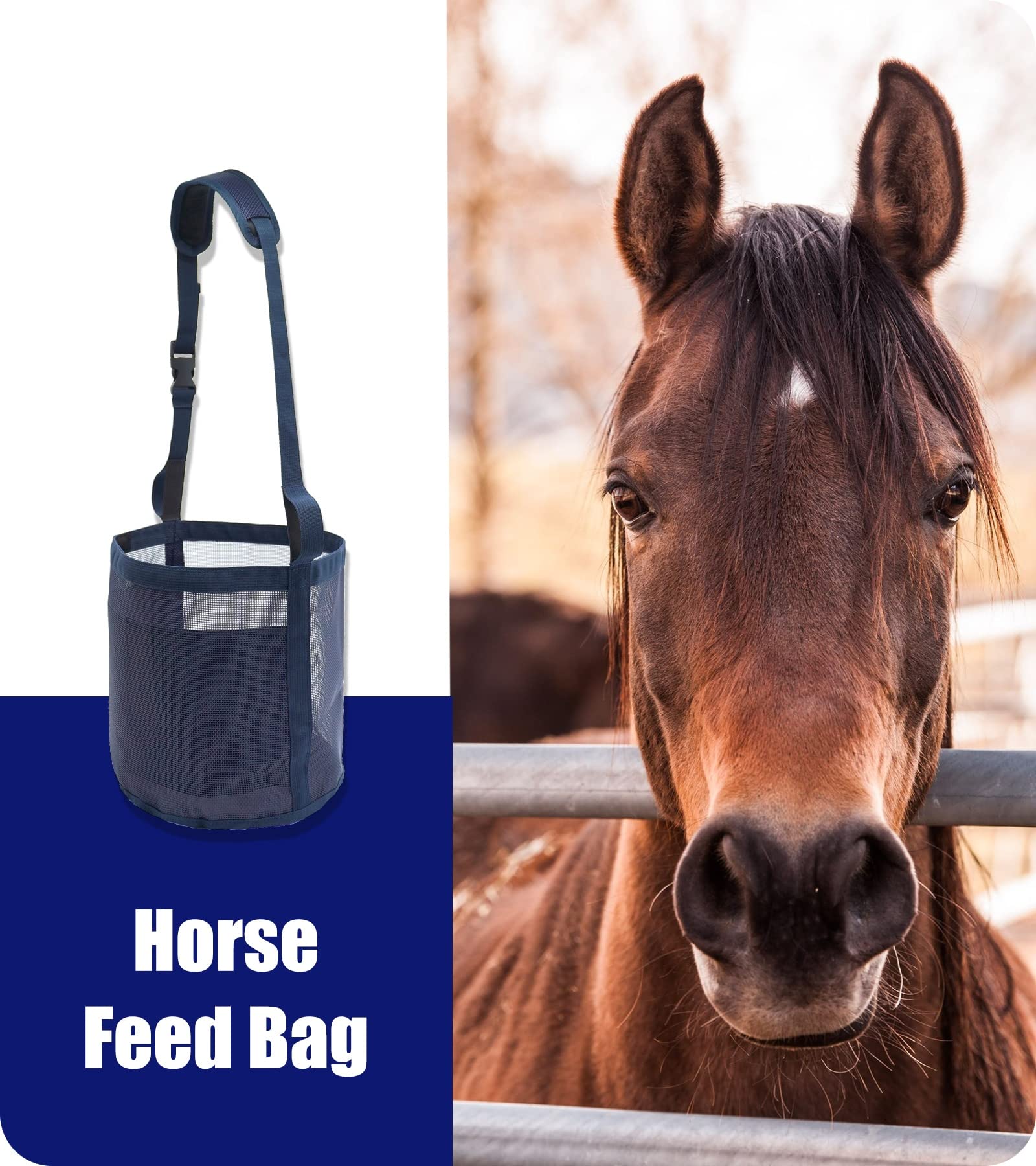 Gydoty one-size-fits-most bag adapts across horse sizes