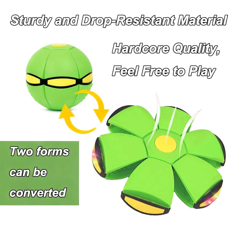 Gyfimdo Magic Ball transforming to a saucer shows dual-form action in motion