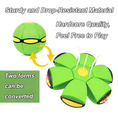 Gyfimdo Magic Ball transforming to a saucer shows dual-form action in motion