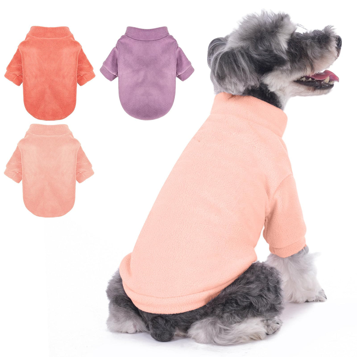 GYALAPERI dog sweater rose side view delivers cozy warmth for small dogs.