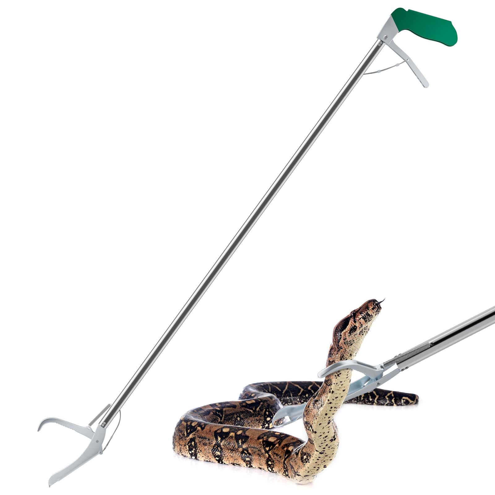 GYORGKSHI 60inch snake tongs extended reach for safer distant handling.