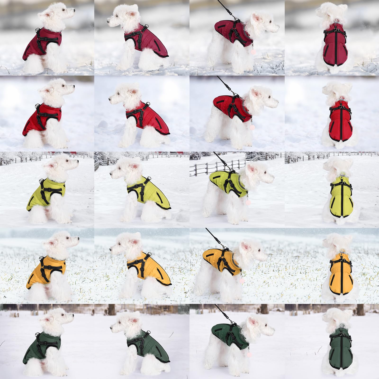 Gyuzh dog coat back-zip design protects fur and eases wearing.