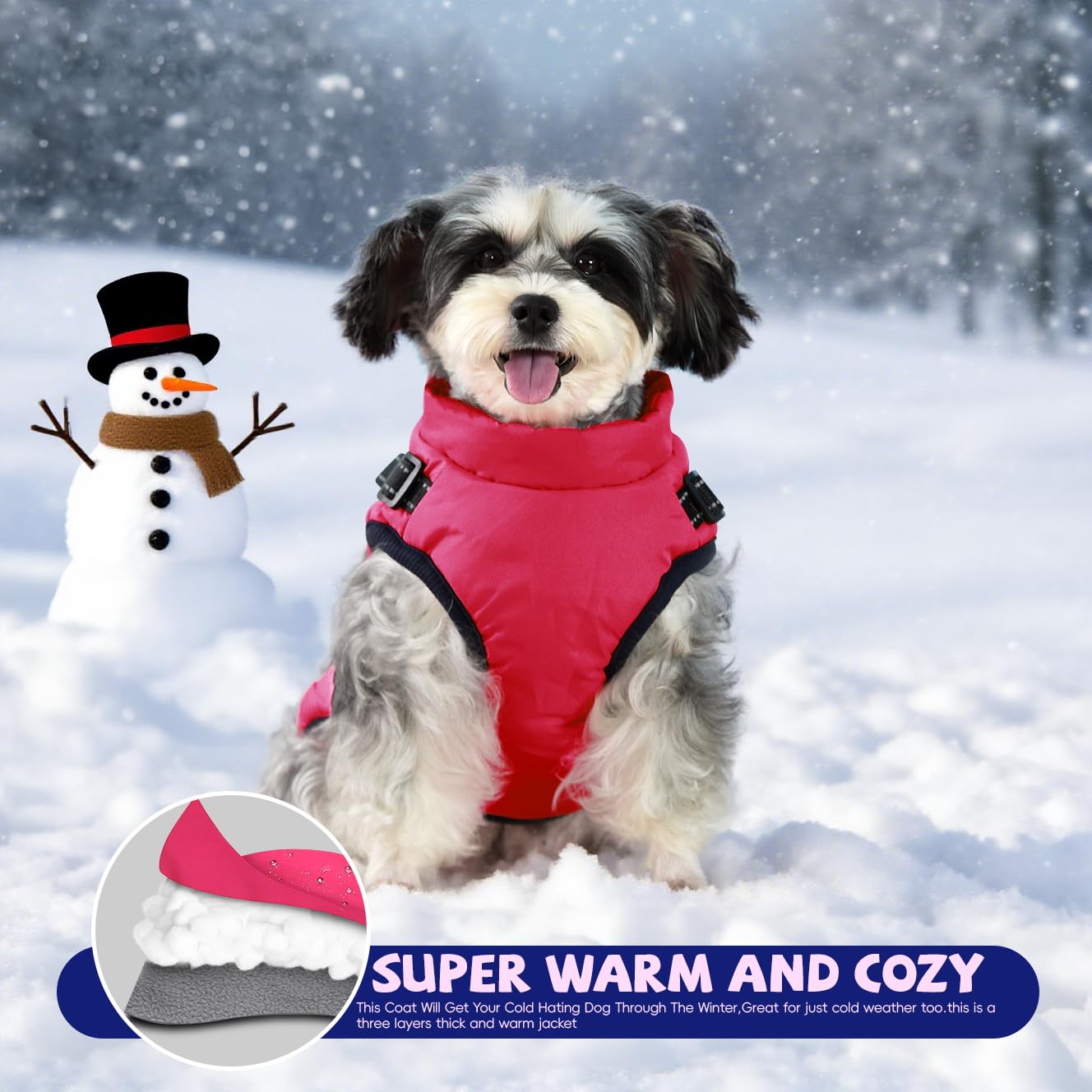 Gyuzh dog coat built-in harness visible for control
