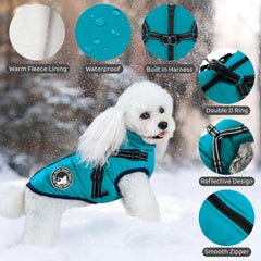 Gyuzh dog coat harness built-in makes dressing simple and prevents chest strain.