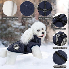 Gyuzh dog coat harness zipper easy-on-off for quick outdoor dressing