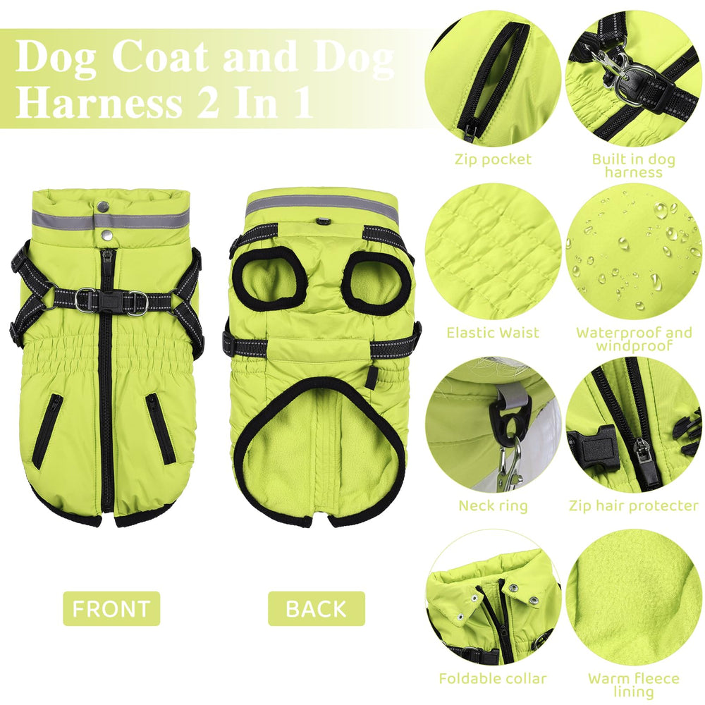 Gyuzh dog coat padded interior delivers cozy warmth for chilly days.