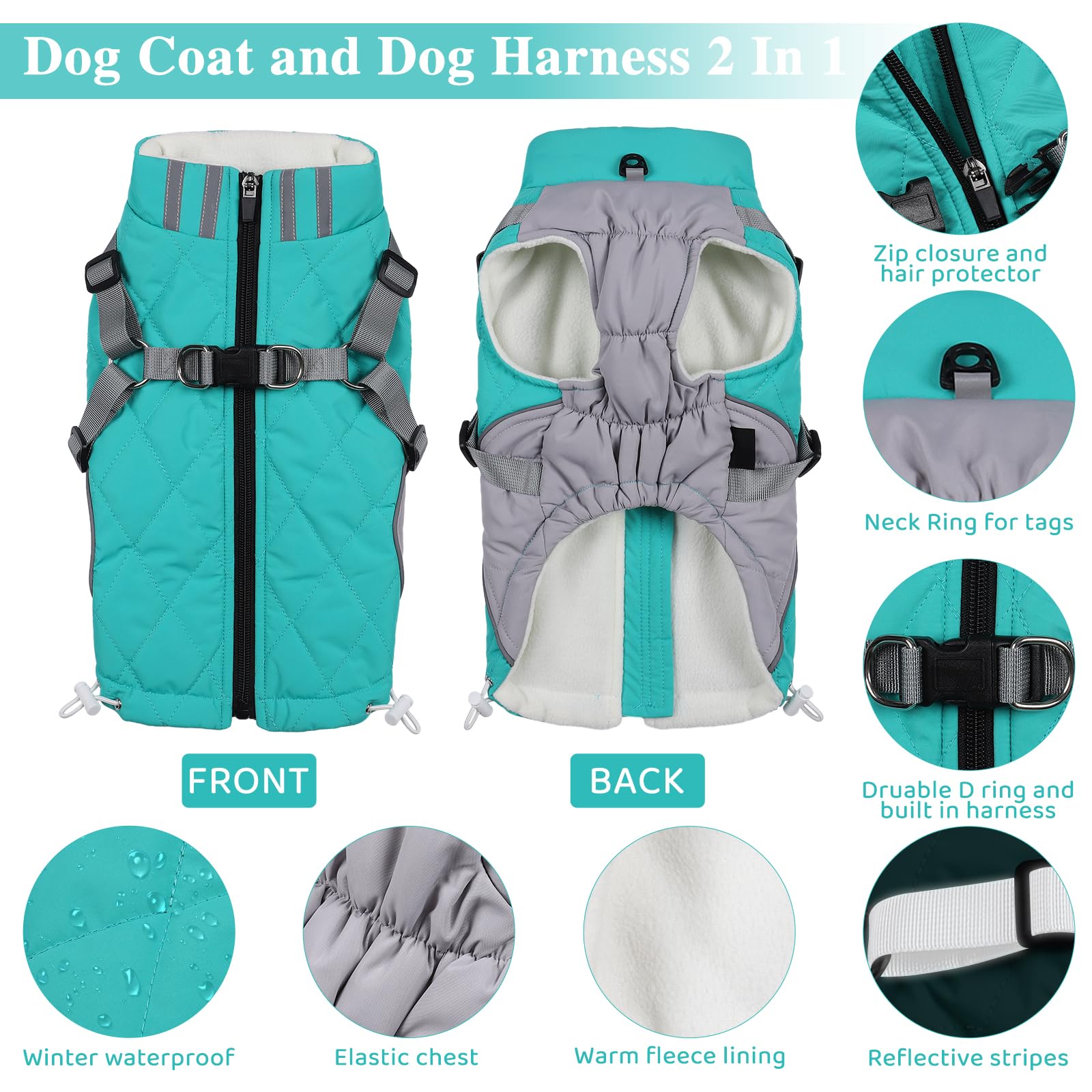 Gyuzh reflective strip on dog coat enhances visibility during night walks.