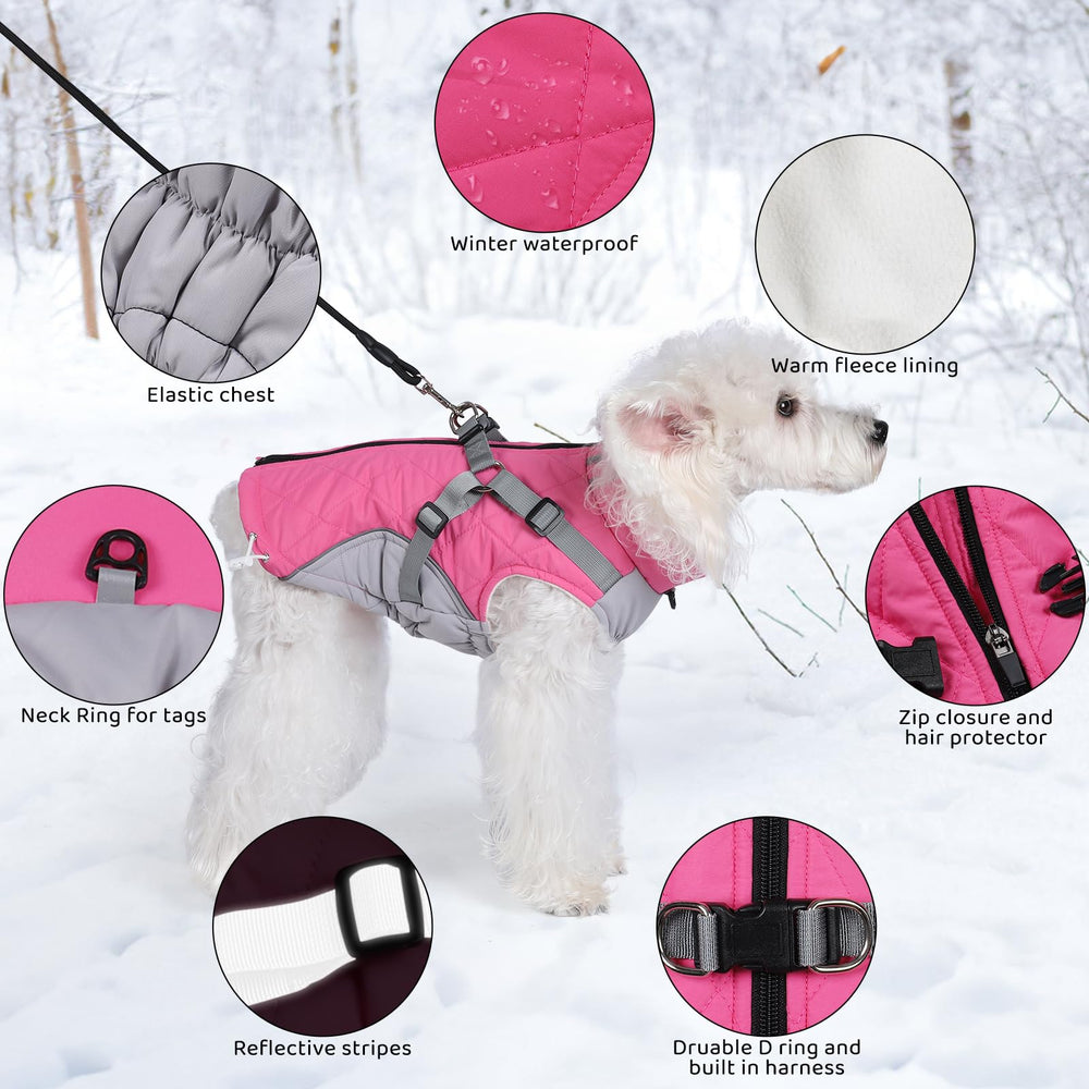 Gyuzh dog coat waterproof shell highlights weatherproof outer layer for rain and snow.