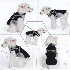 Gyuzh dog coat with harness reflective strip detail boosts nighttime visibility