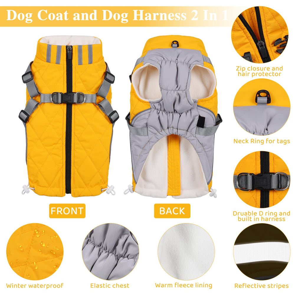 Gyuzh dog coat waterproof fabric close-up illustrating cold-weather protection.