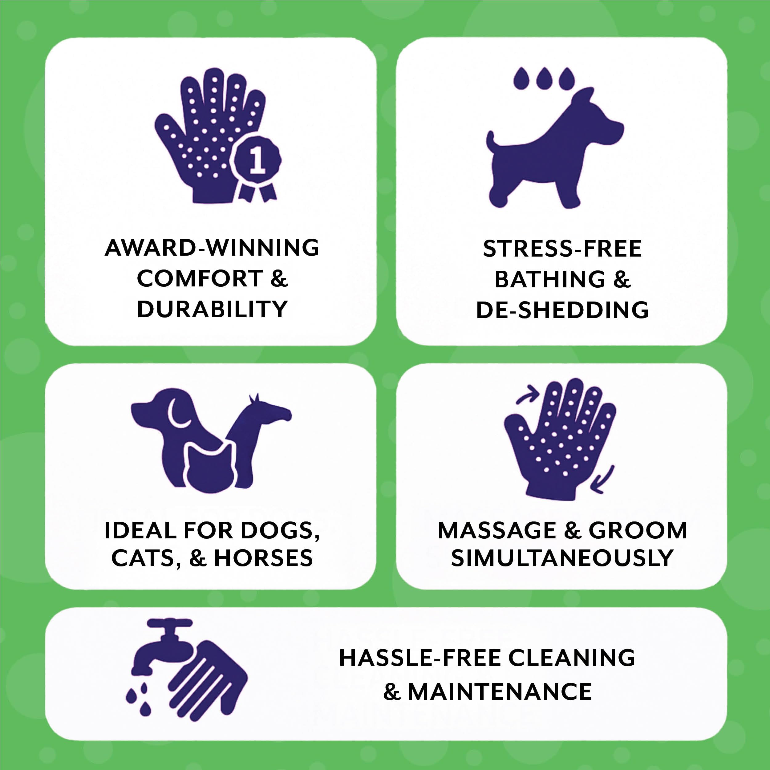 H HANDSON grooming gloves are durable and easy to clean after use.
