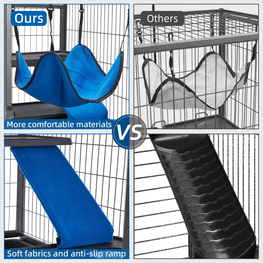 HABUTWAY cage with removable bottom tray simplifies cleaning between uses.