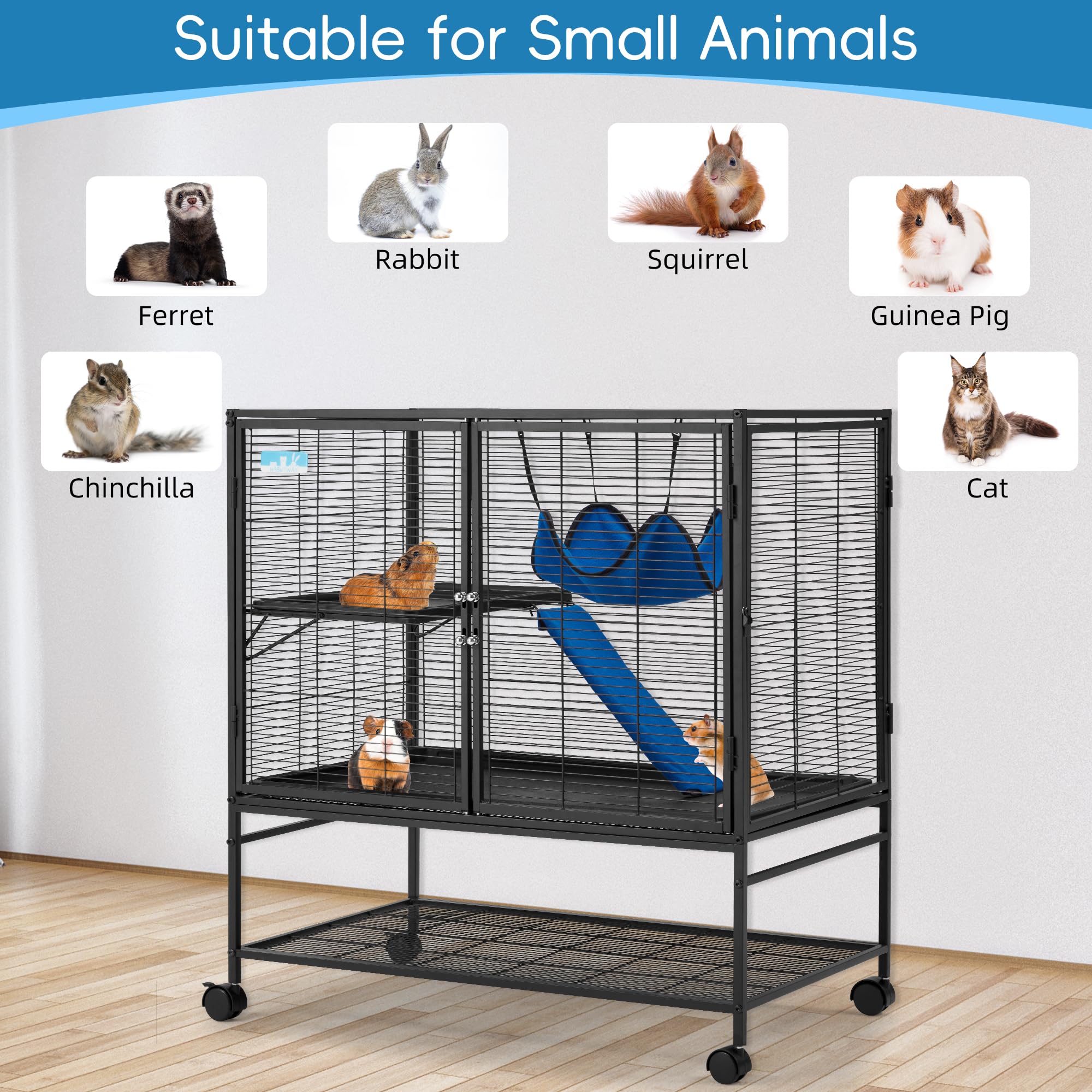HABUTWAY pull-out bottom tray for quick daily cleaning and mess management.