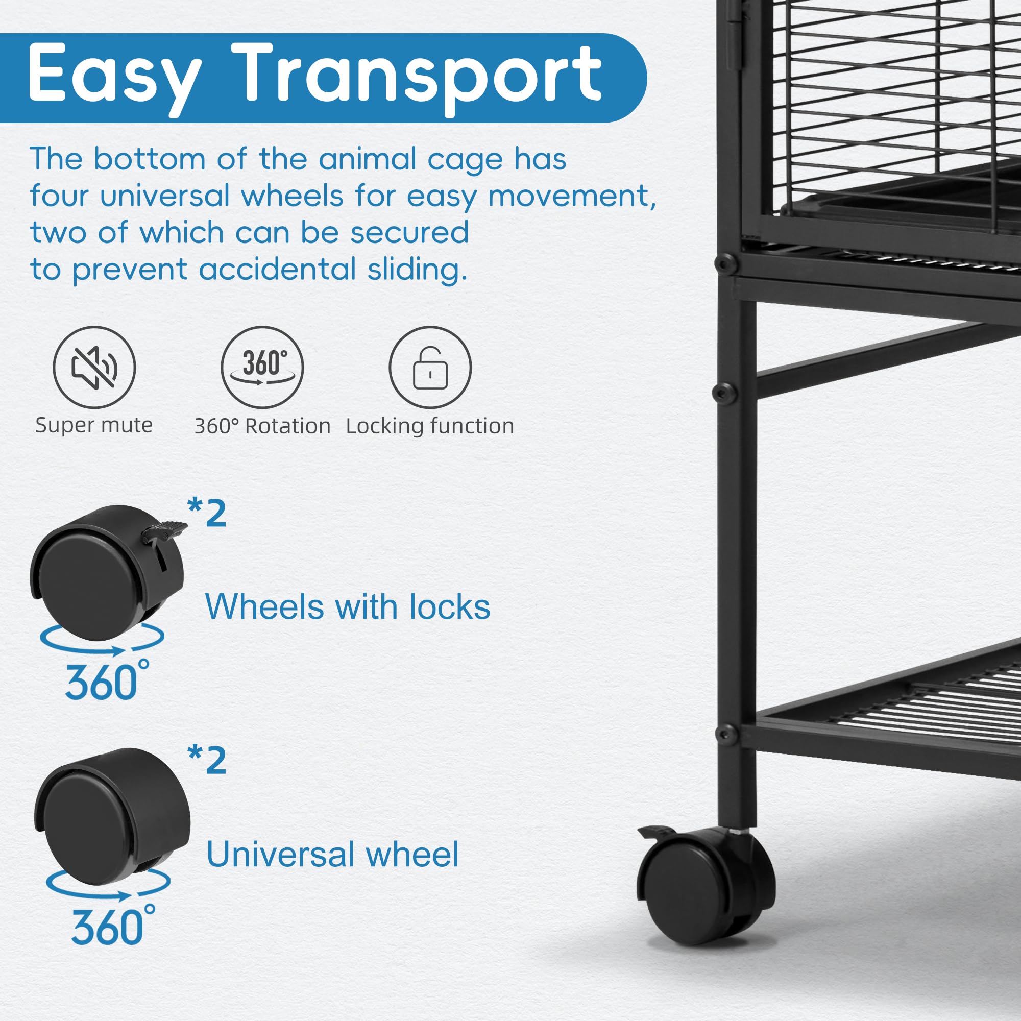 HABUTWAY cage includes storage shelf and hammock for comfort