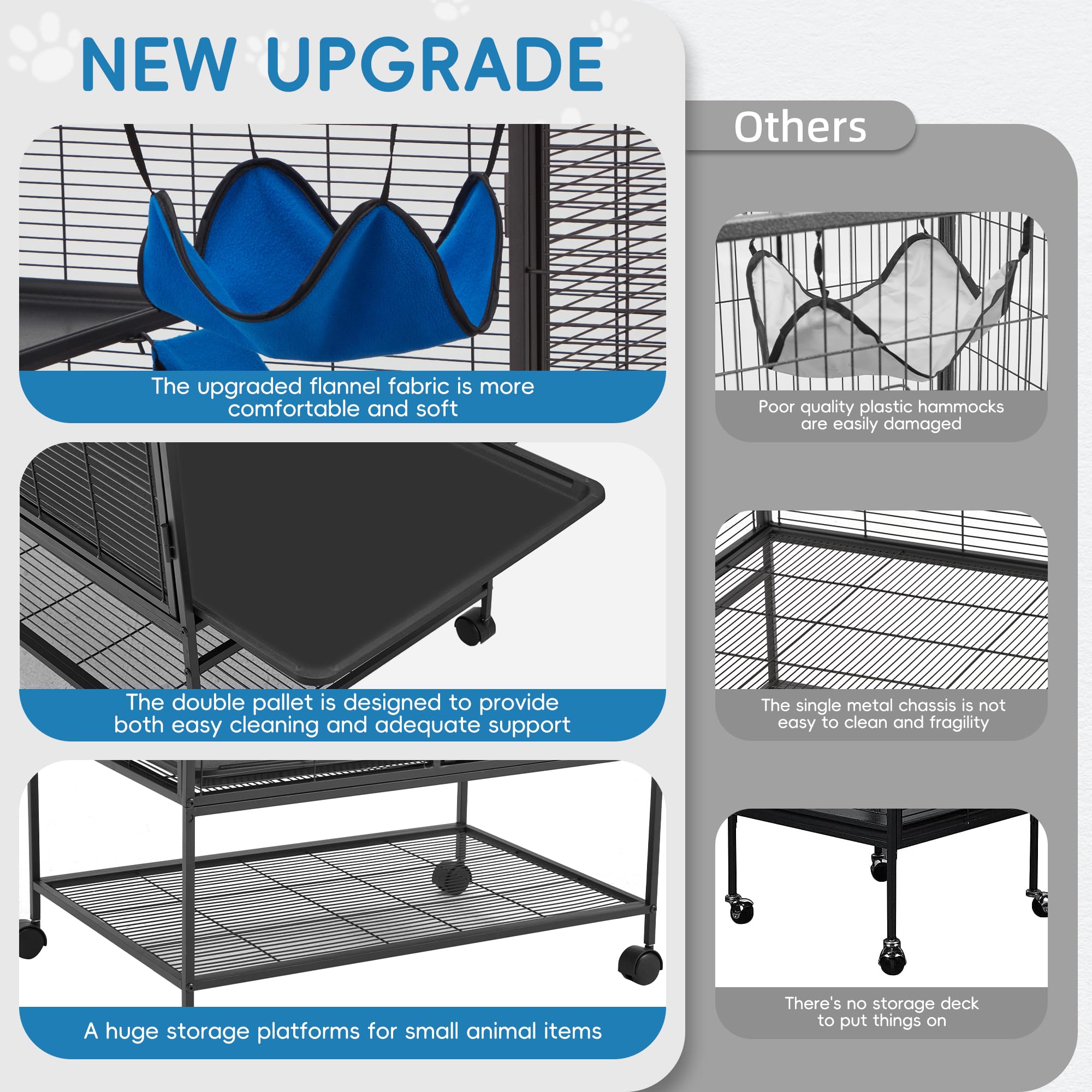 HABUTWAY ferret cage wheels enable easy mobility around the room