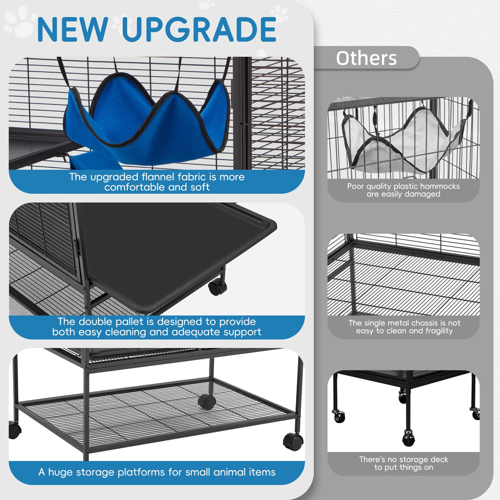 HABUTWAY ferret cage wheels enable easy mobility around the room