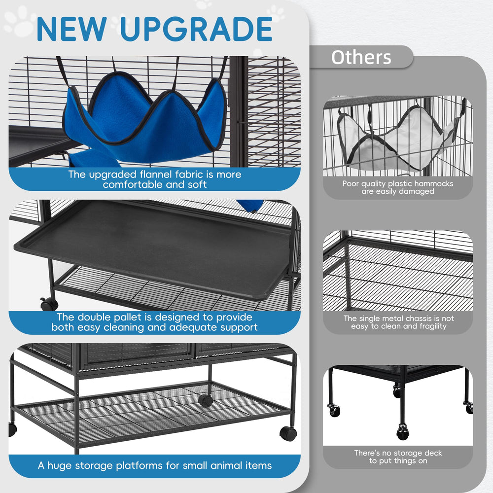 HABUTWAY open shelf under cage stores toys and treats for easy access.