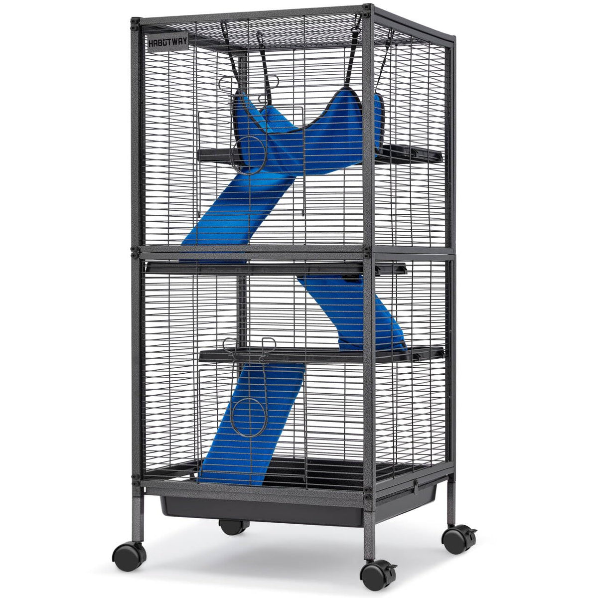 HABUTWAY rolling-wheels cage for easy relocation during cleaning or sunlight.