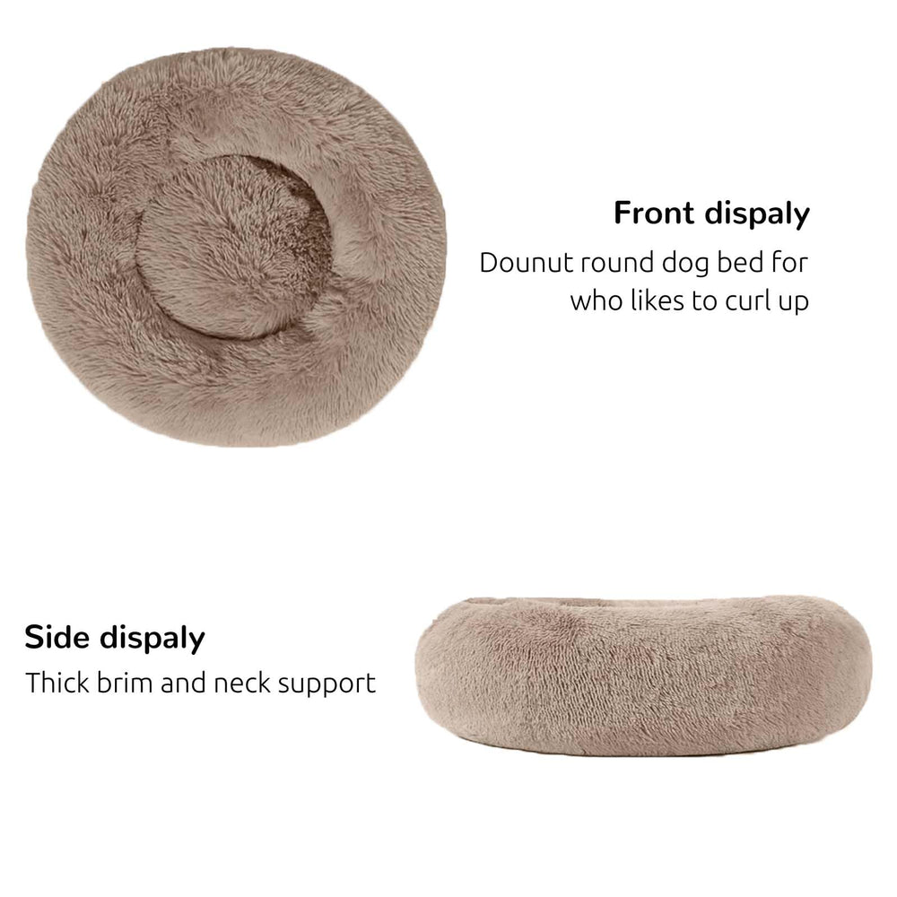 HACHIKITTY calming donut bed interior fur texture for cozy naps and cuddles.