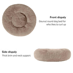 HACHIKITTY calming donut bed interior fur texture for cozy naps and cuddles.