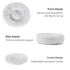 HACHIKITTY Calming Donut Cuddler bed neck support provides restful position and security.