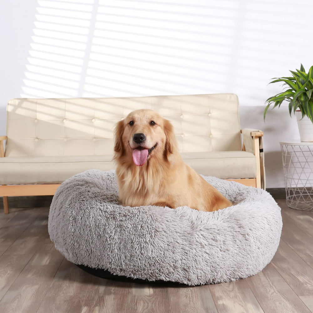 HACHIKITTY Calming Donut Cuddler bed removable mat offers summer warmth control.