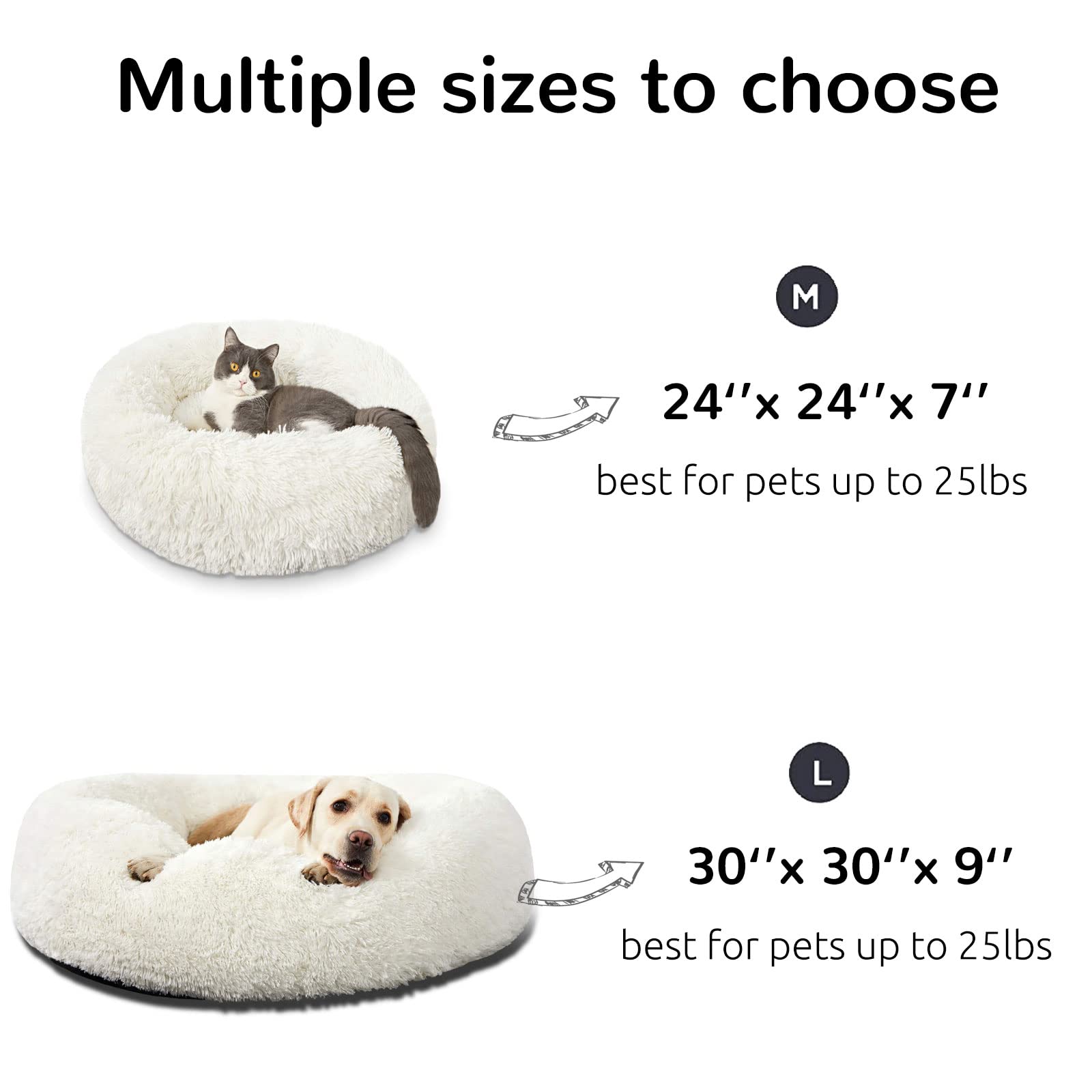 HACHIKITTY Calming Donut Cuddler bed side profile demonstrating supportive bolster