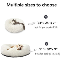 HACHIKITTY Calming Donut Cuddler bed side profile demonstrating supportive bolster