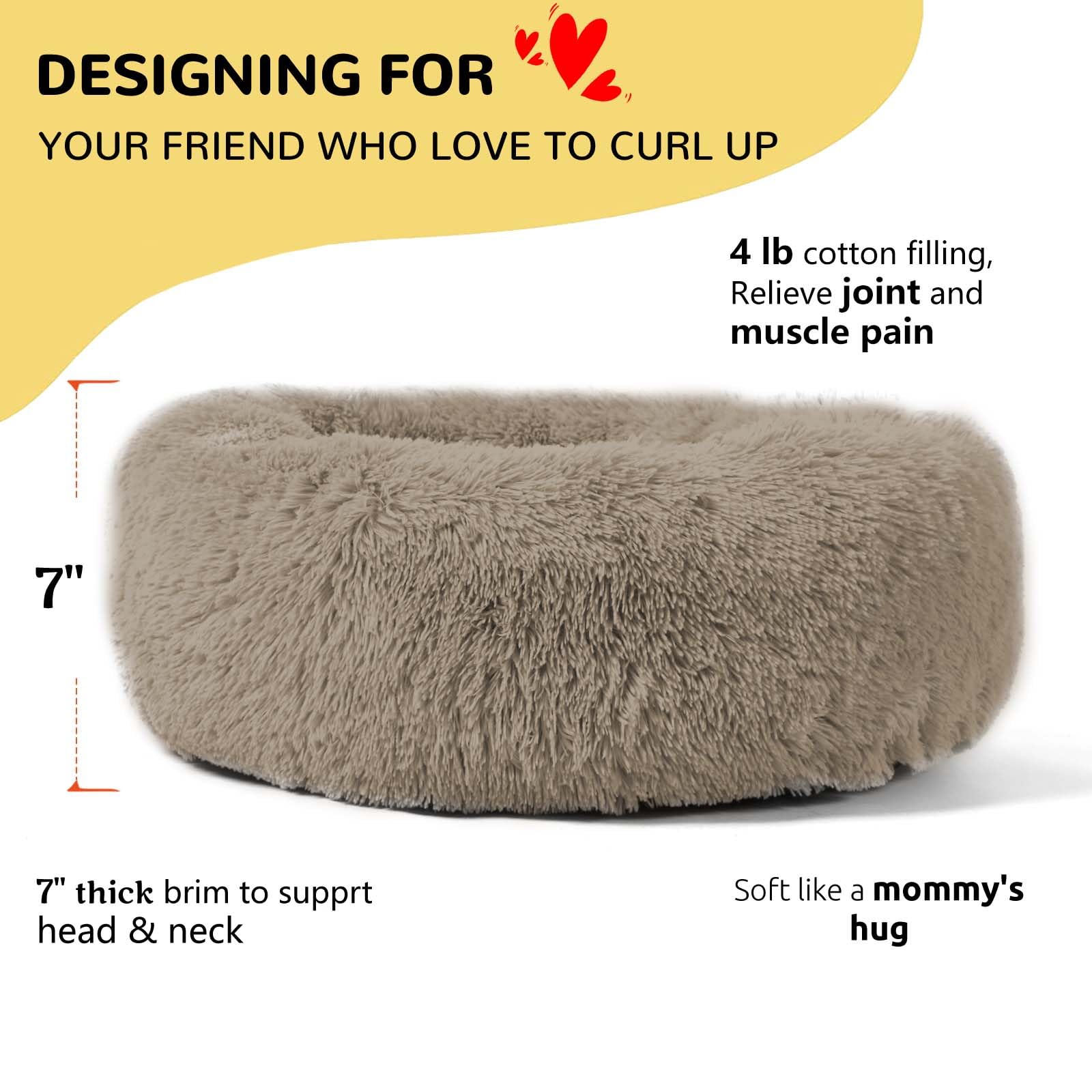 HACHIKITTY Calming Donut Cuddler removable center mat for versatile daily use.