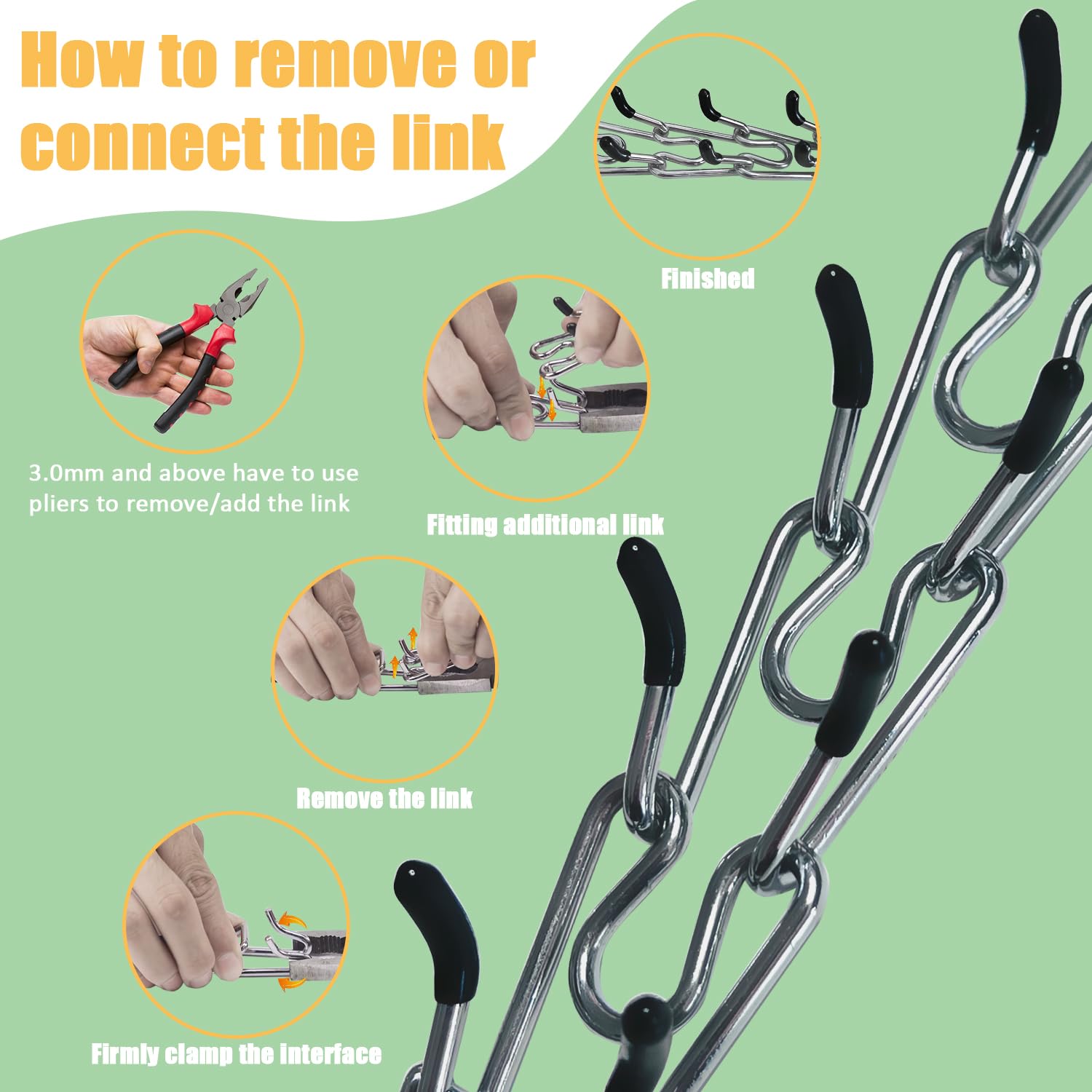 HAESINPA prong collar extra links and caps for customizable fit