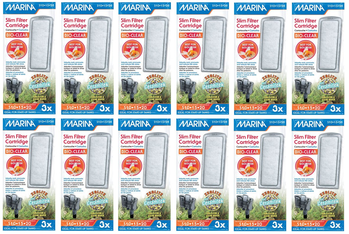 Hagen Marina slim filter cartridge with zeolite and ceramic media supports aquarium filtration and healthier water