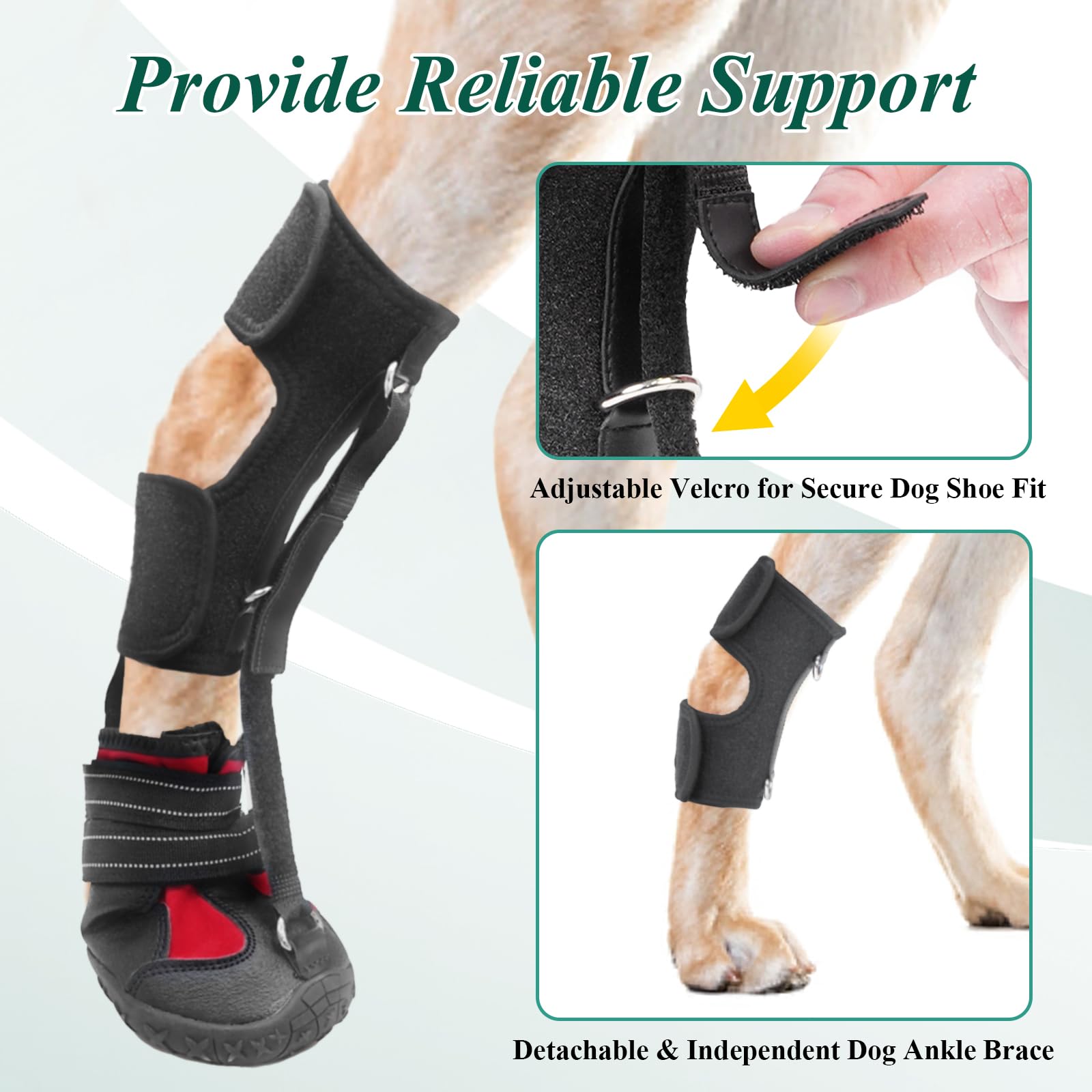 HAGGEMI strap-on drop-foot brace with reflective laces improves nighttime visibility.
