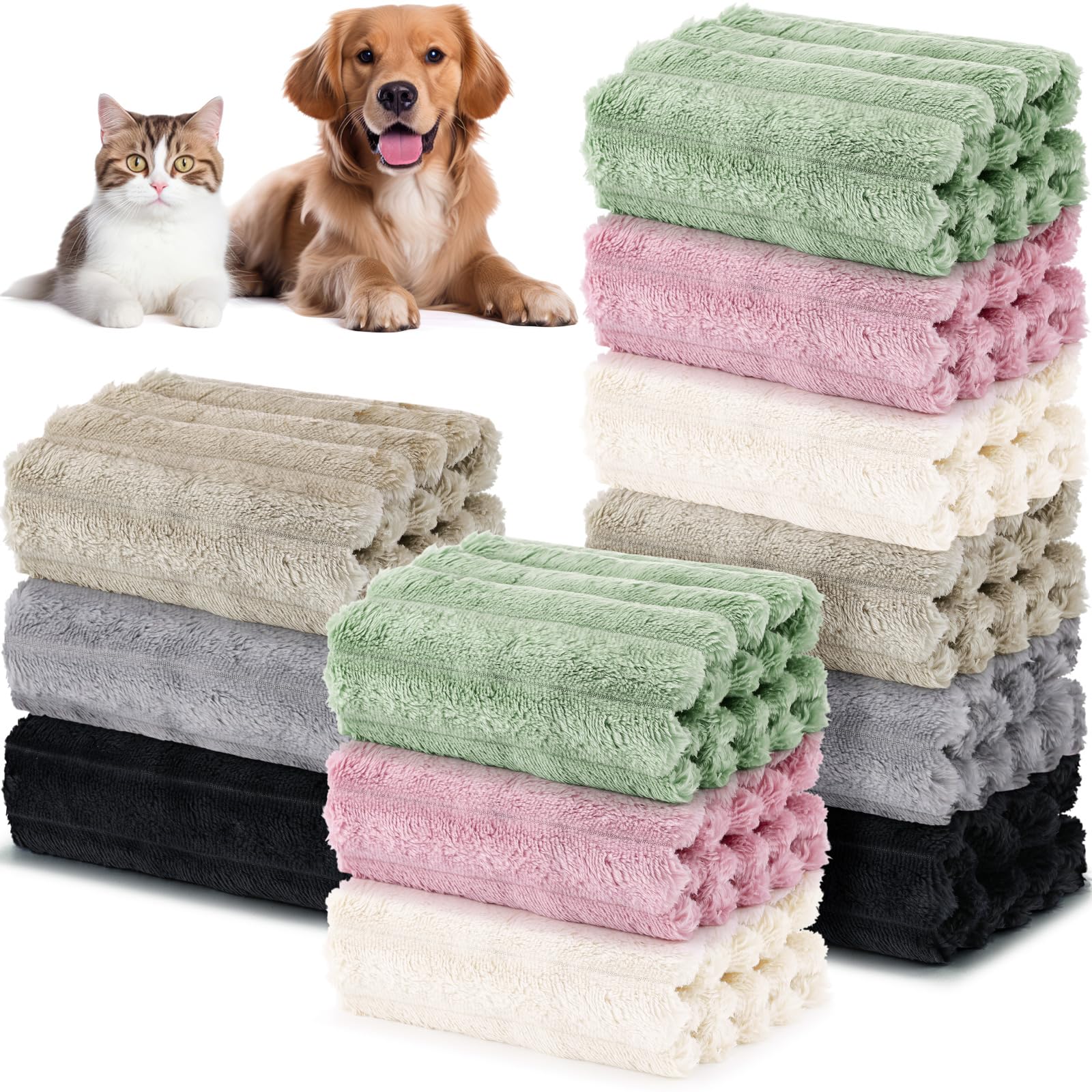 Hahafelt 12-pack small dog blankets ready for quick setup and cozy warmth.