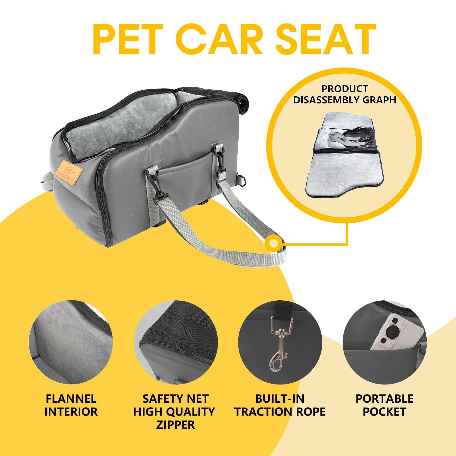 hailanbao portable-pet-carrier-handle — top view for easy transport