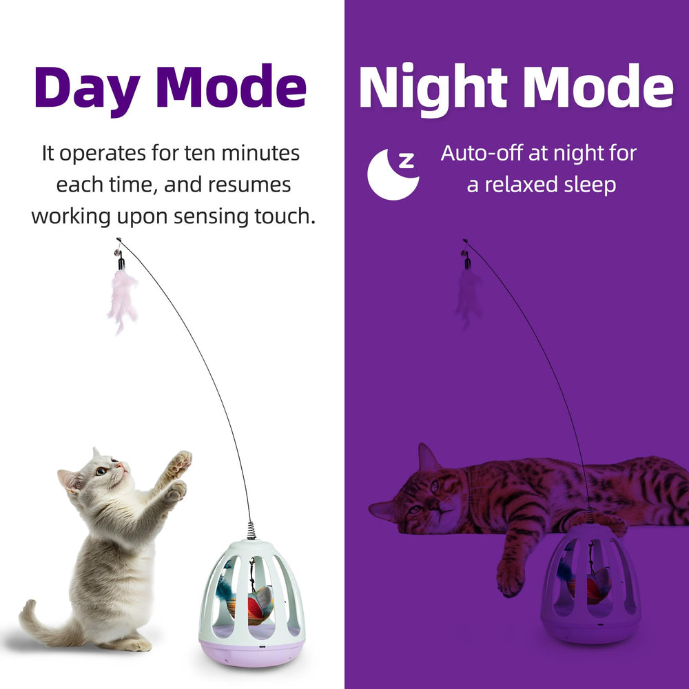 HAIPPILLY USB-rechargeable cat toy keeps sessions uninterrupted