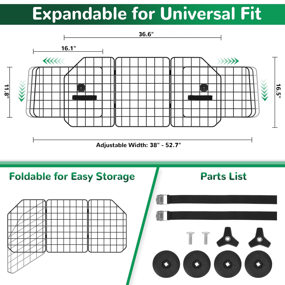 HAITRAL dog barrier side panels adjustable for precise fit, preventing steering distractions and enhancing vehicle safety.