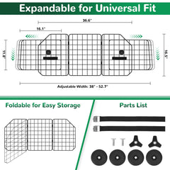 HAITRAL dog barrier side panels adjustable for precise fit, preventing steering distractions and enhancing vehicle safety.
