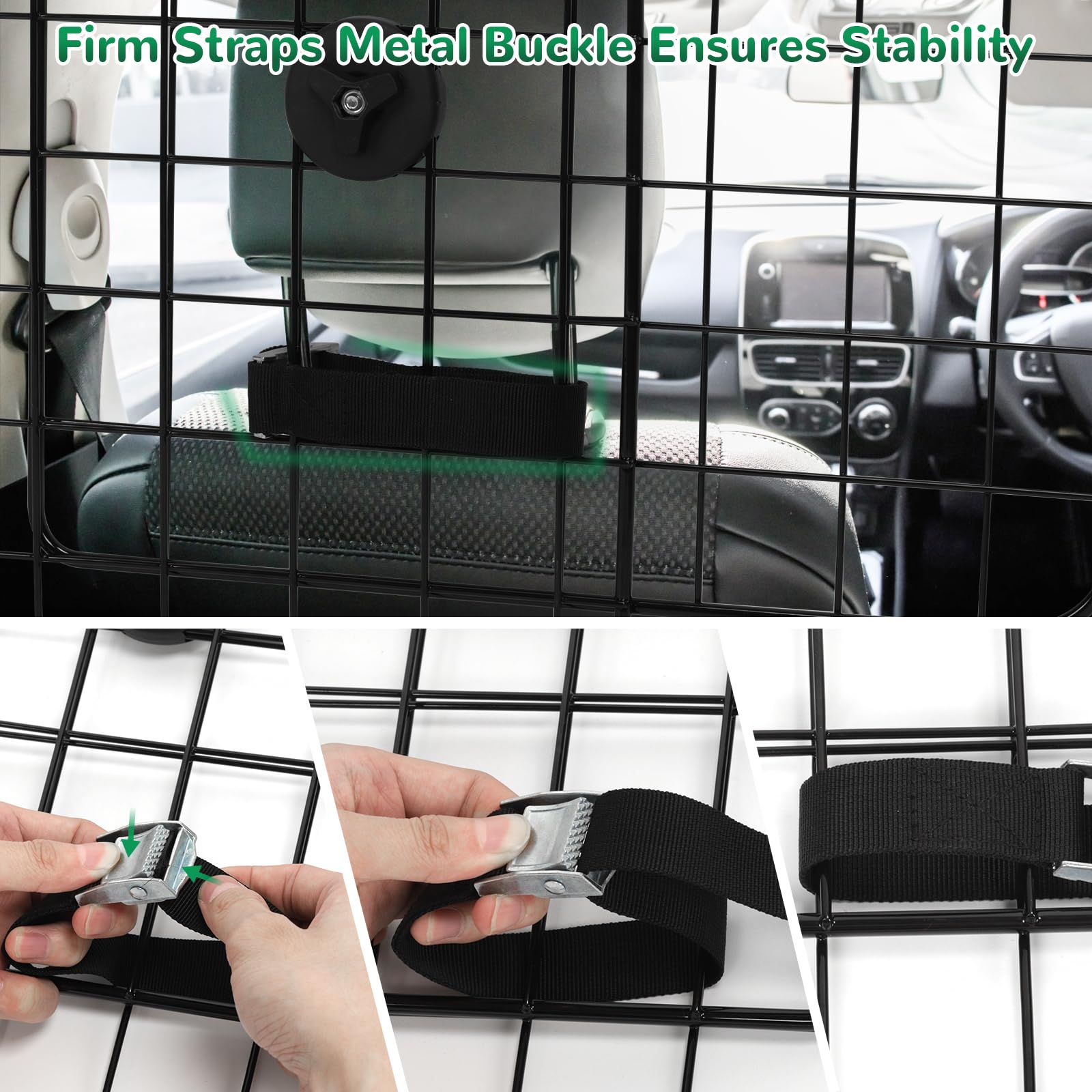HAITRAL universal-fit barrier uses simple buckle straps for tool-free installation and quick removal.