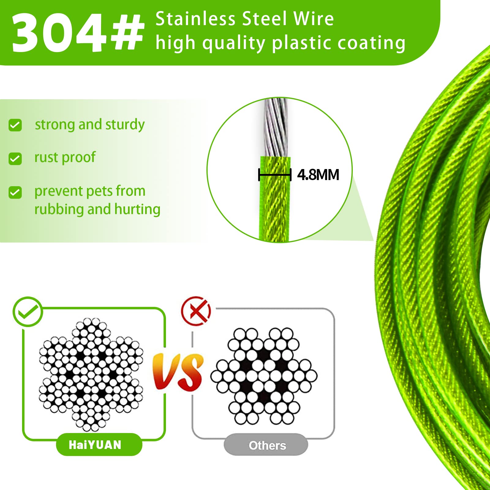 HaiYUAN: cable de 20 pies para perros, ideal para parques y patios.