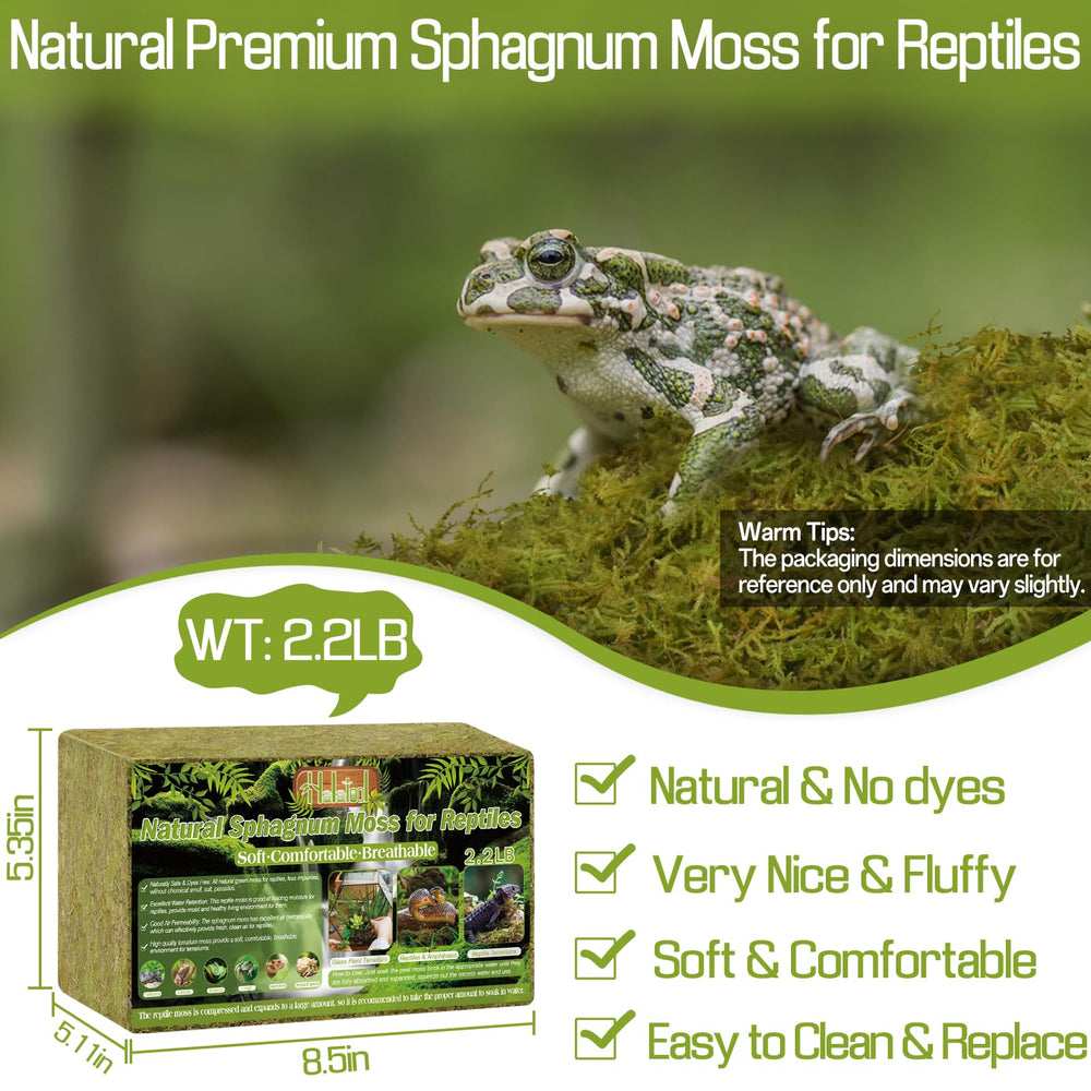 Halatool sphagnum moss brick expands after soaking for fluffy bedding