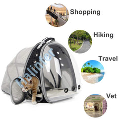 halinfer back expandable cat backpack ventilation holes ensure airflow during travel
