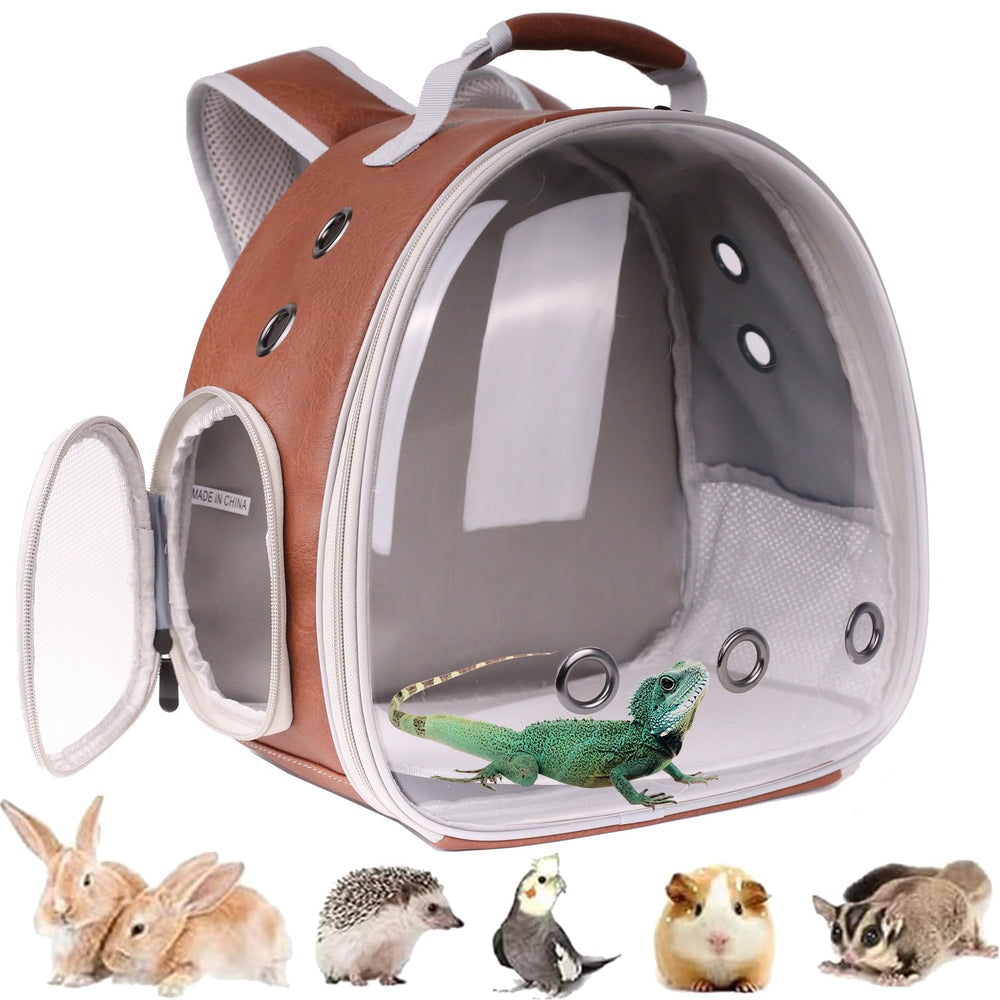 Halinfer bearded dragon carrier backpack ergonomic design reduces fatigue on trips.