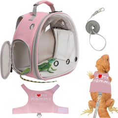 halinfer bearded dragon carrier backpack pink enables hands-free travel with a secure, comfortable fit