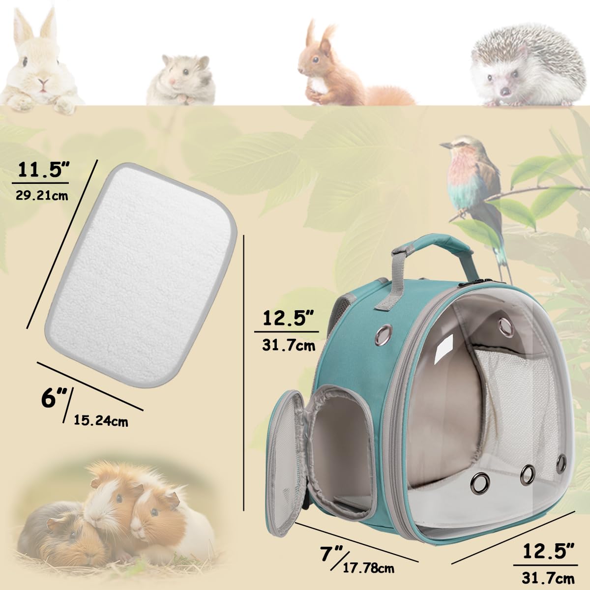 halinfer bearded dragon space capsule window provides clear pet monitoring