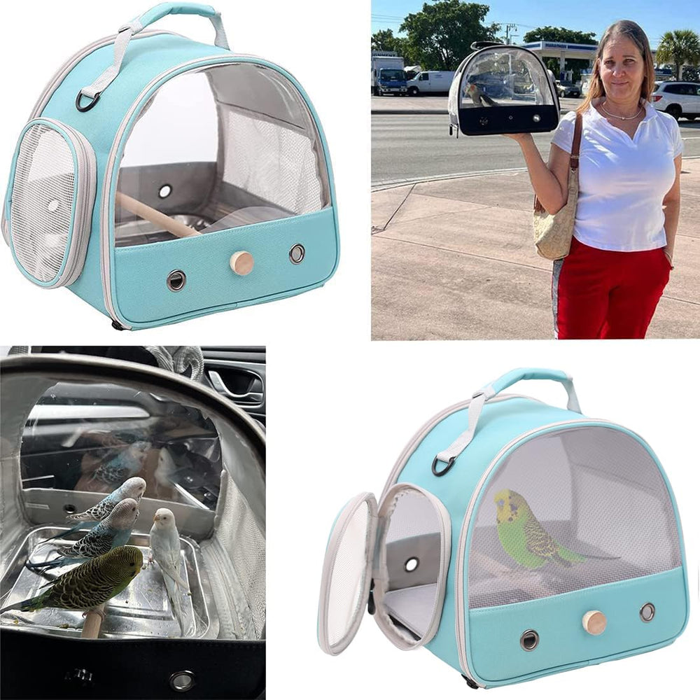 Halinfer Bird Travel Cage packed dimensions 8x10x12 inches for small birds on outings.