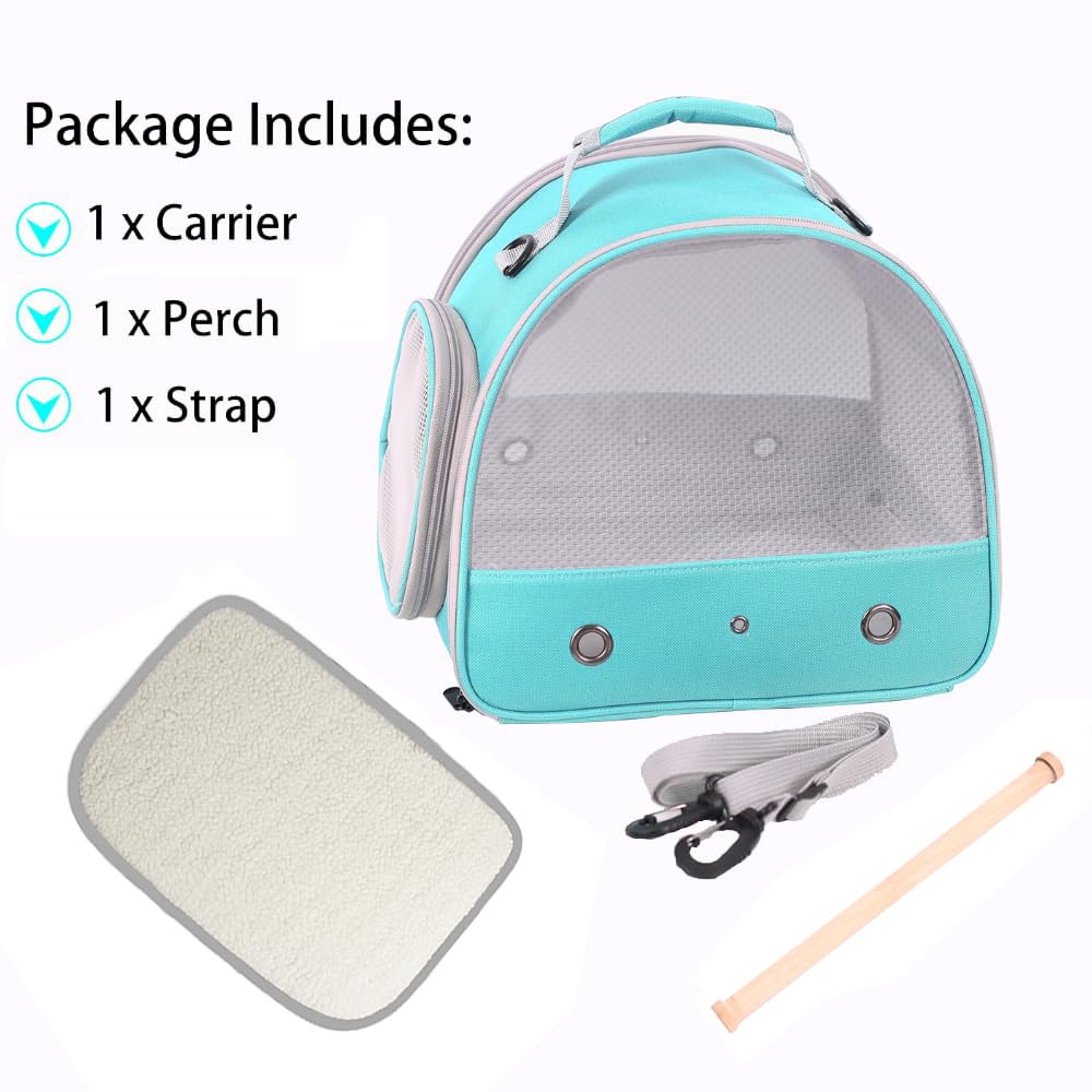 Halinfer Bird Travel Cage includes a soft mat for a cushioned travel surface.
